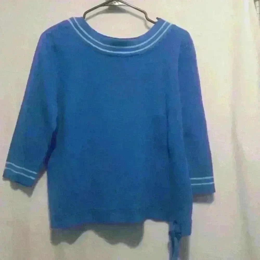 Karen Scott petites, PL, super comfy boat neck 100% cotton L